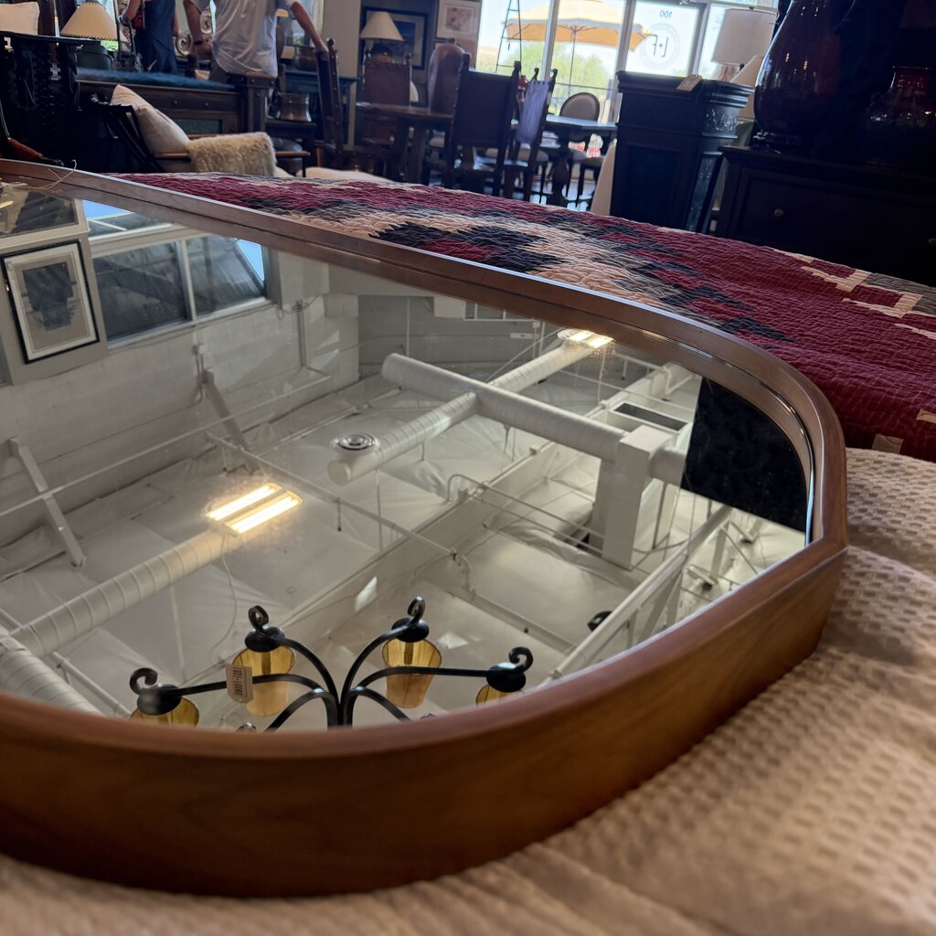 Crate & Barrel Penarth Walnut Oval Mirror - 24X2.5X50H