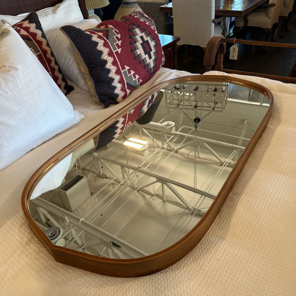 Crate & Barrel Penarth Walnut Oval Mirror - 24X2.5X50H