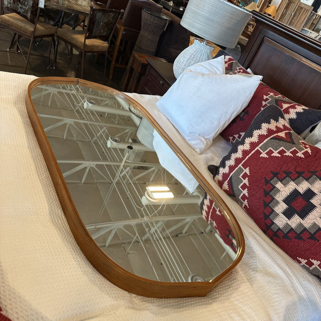 Crate & Barrel Penarth Walnut Oval Mirror - 24X2.5X50H