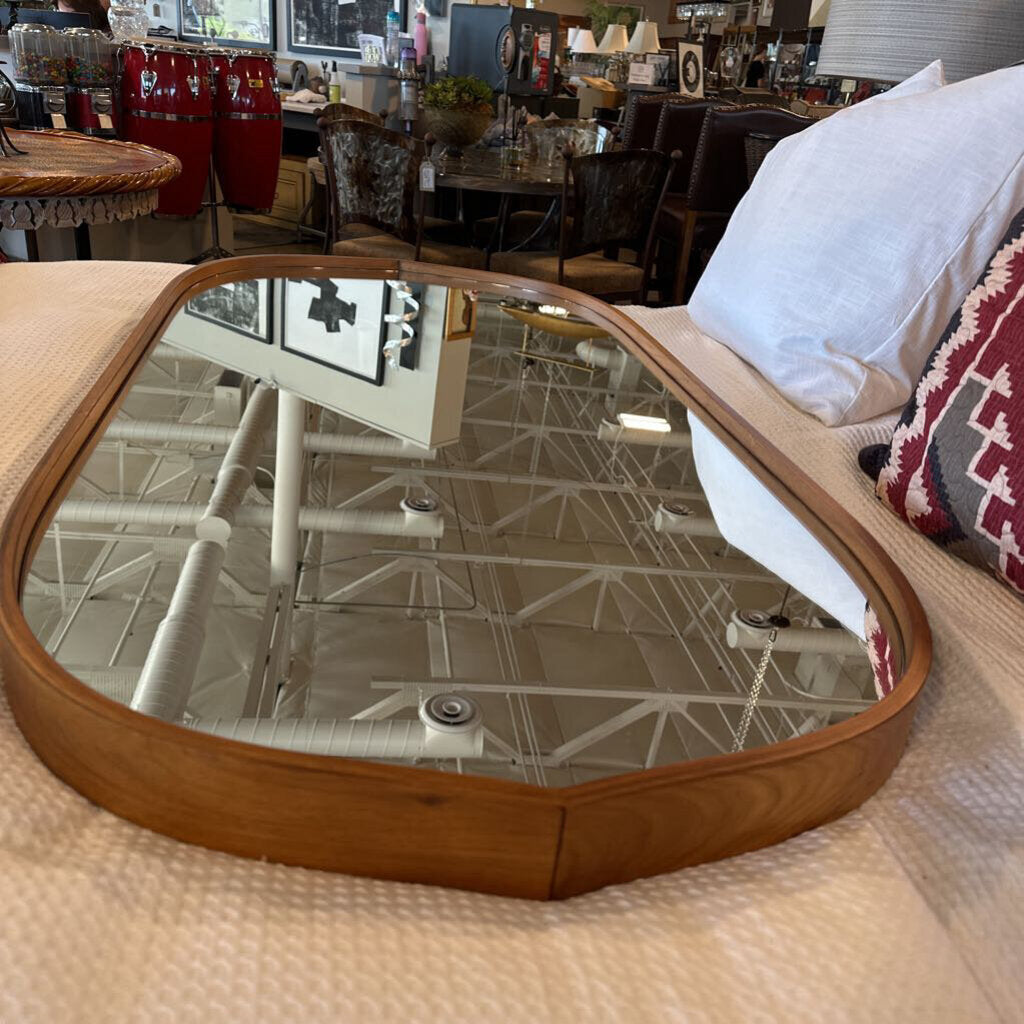 Crate & Barrel Penarth Walnut Oval Mirror - 24X2.5X50H