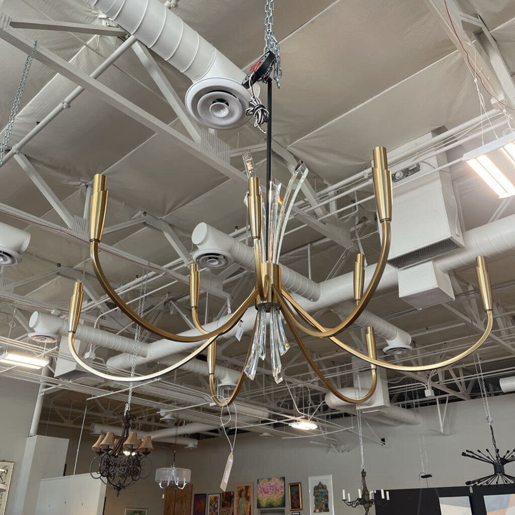 Quoizel Cecily 9 Light Brushed Gold Chandelier - 40X40X24.5H