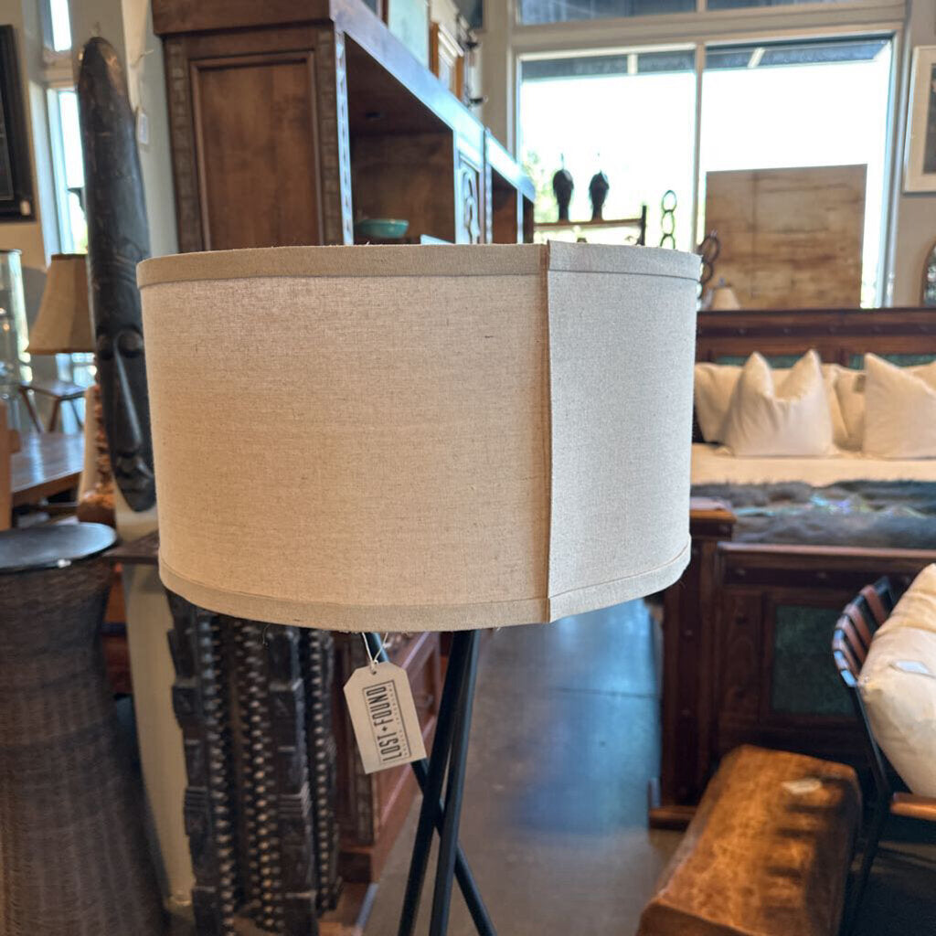 Black Tripod Floor Lamp W/ Cream Shade - 17X59