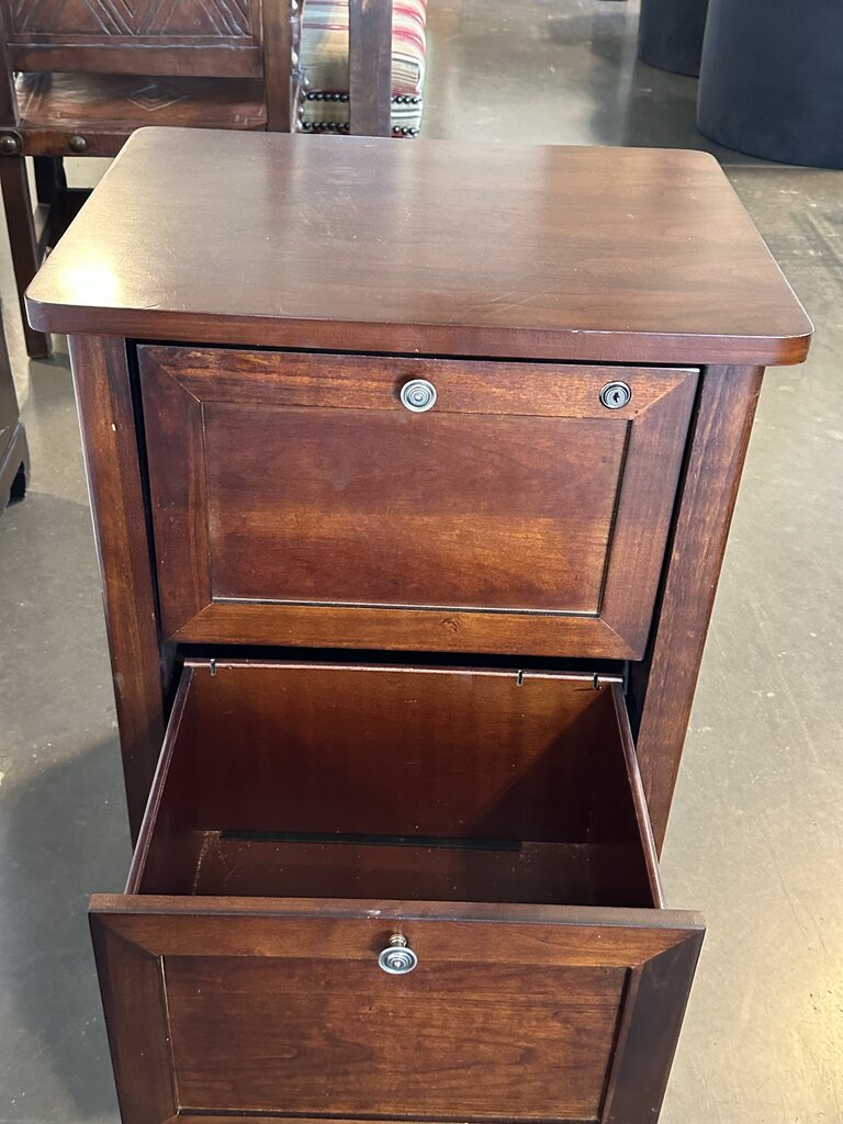 Wood 2 Drawer File Cabinet- AS IS