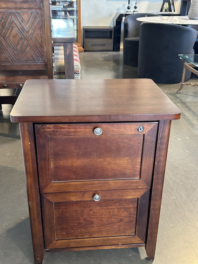 Wood 2 Drawer File Cabinet- AS IS