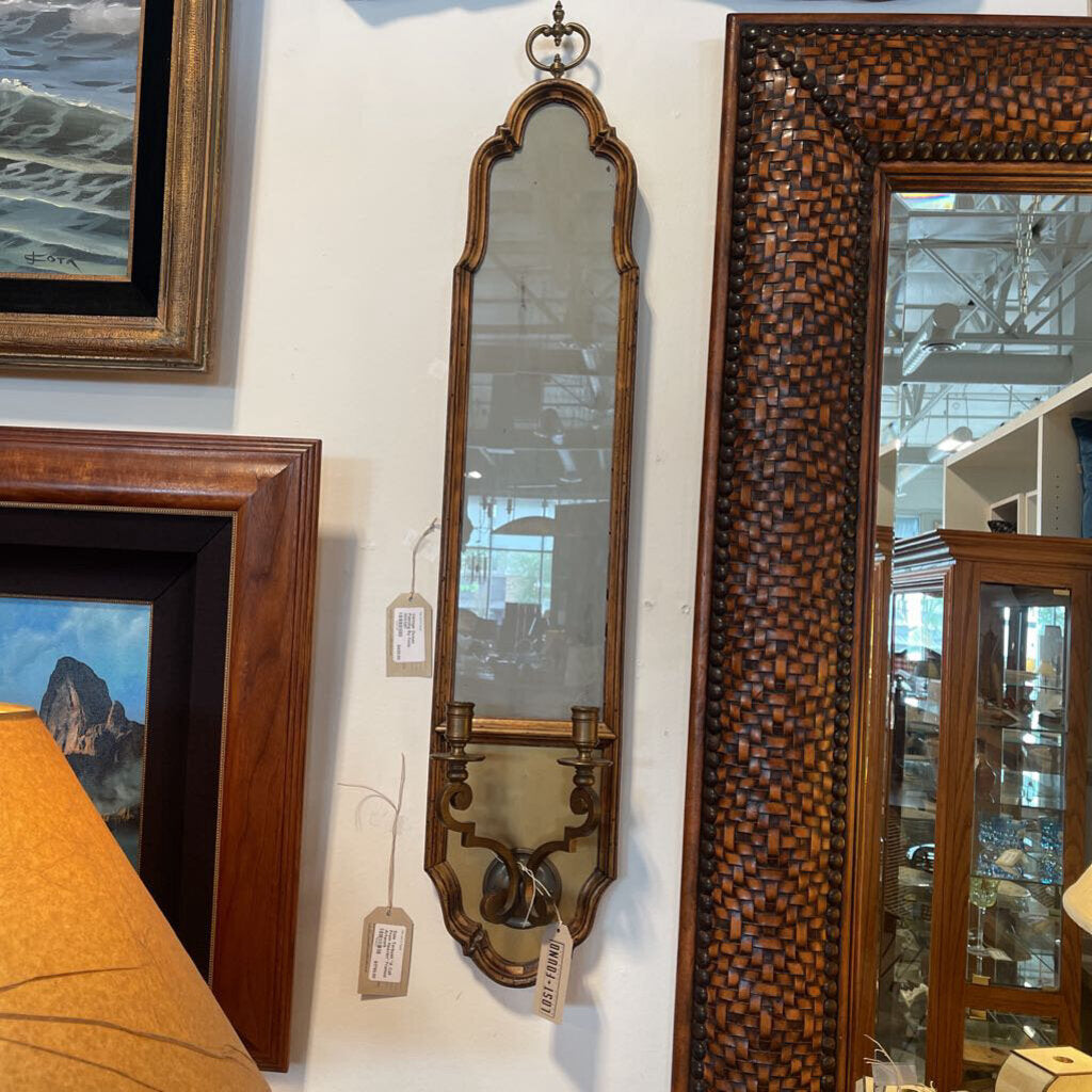 Antique Wall Mirror W/ Candle Holder - 8X1.5X41
