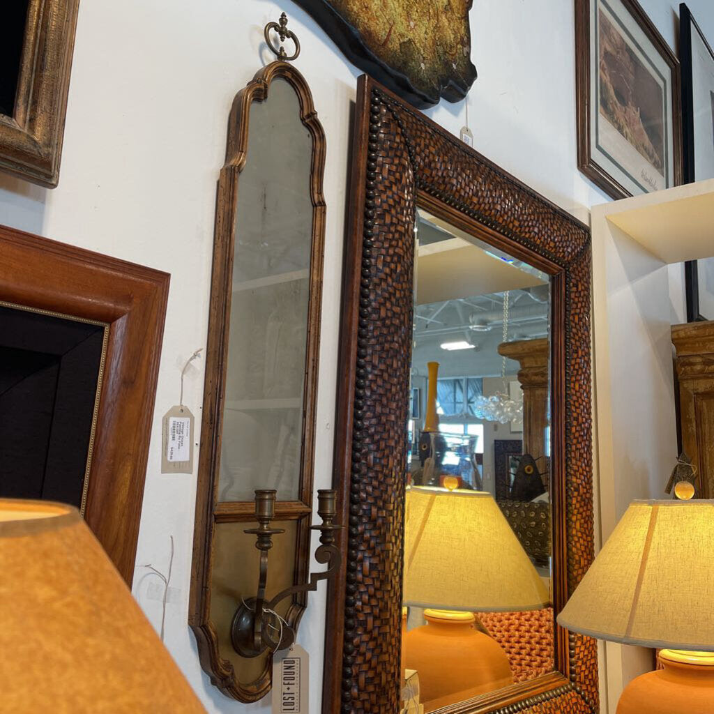 Antique Wall Mirror W/ Candle Holder - 8X1.5X41