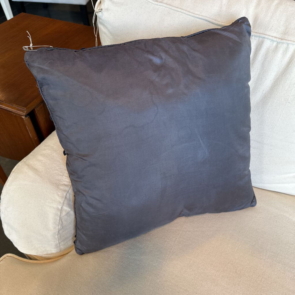 Grey Pillow W/ Square Loop Pattern - 18X16H