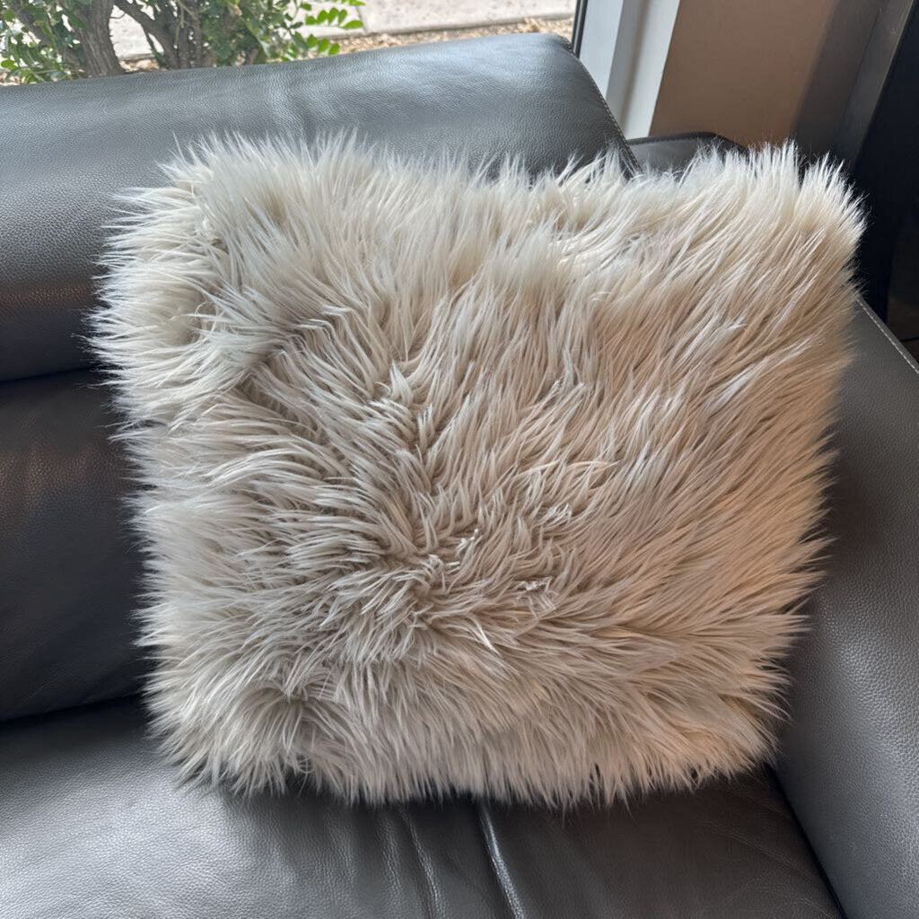 Laura Hill Gray Faux Fur Pillow- 20X20