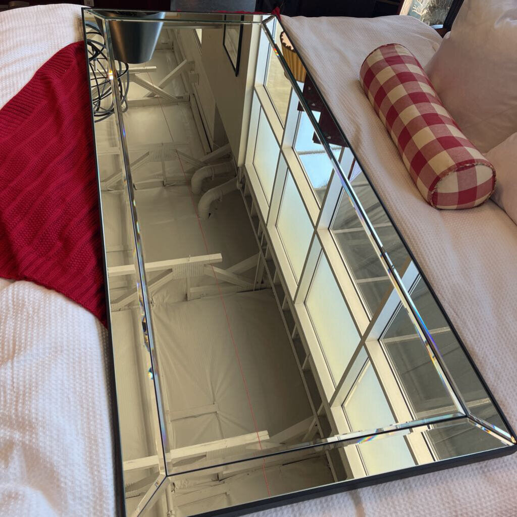 WS Beveled Floor Mirror W/ Black Metal Frame - 30X72