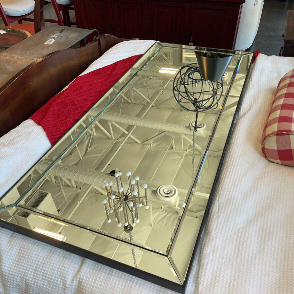 WS Beveled Floor Mirror W/ Black Metal Frame - 30X72