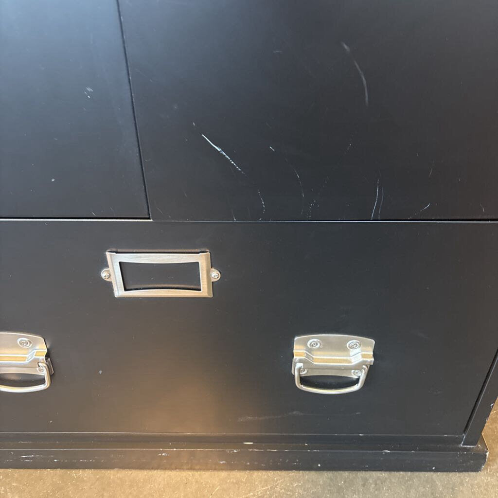 Pottery Barn Black Wood Secretary Desk- 28X17.5X76H- AS IS