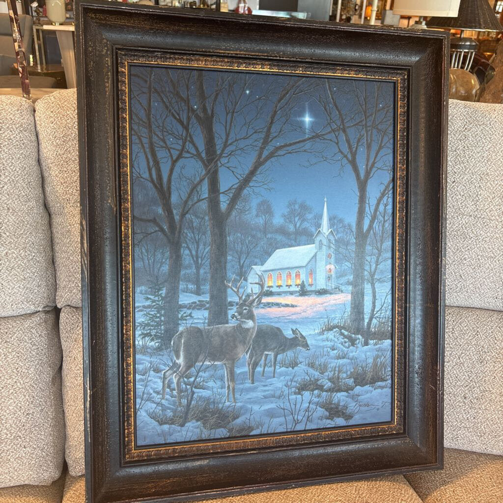 'Midnight Clear" Orignail Art By Darrell Bush- 23.5X3X29.5