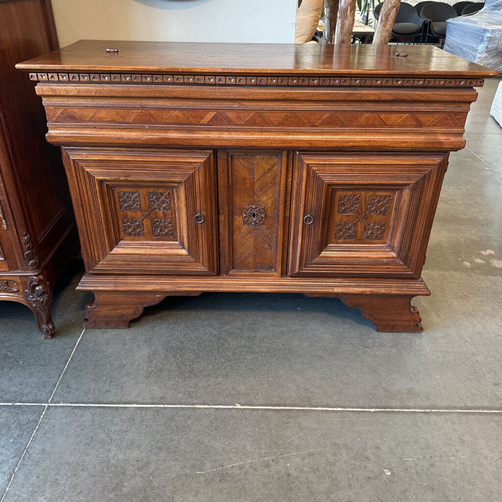 Artitalia Group Carved Wood Chest W/ Key- 54X23X39H- AS IS