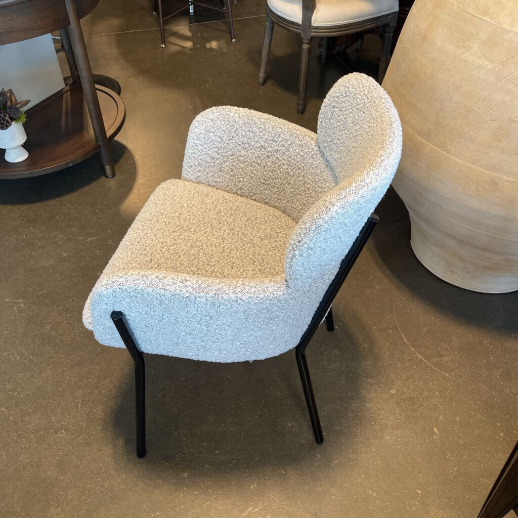CB2 Azalea Cream Boucle Chair - 24X22X31