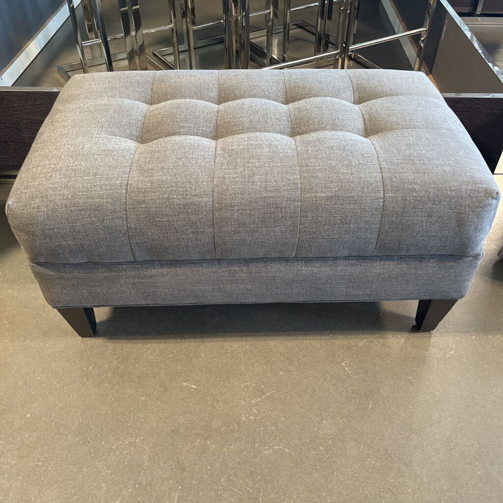 Square Grey Tuffed Ottoman - 39X24X18H