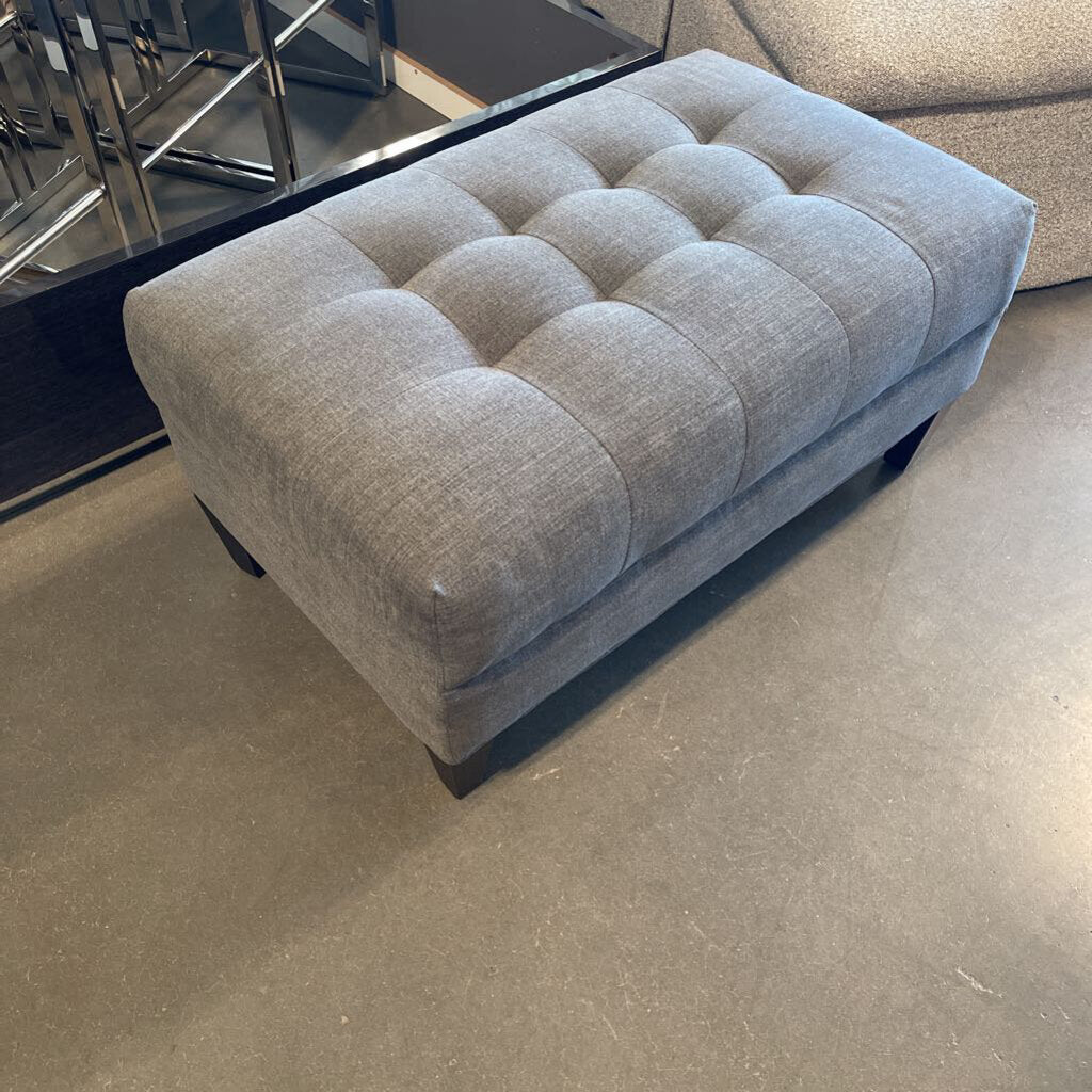 Square Grey Tuffed Ottoman - 39X24X18H
