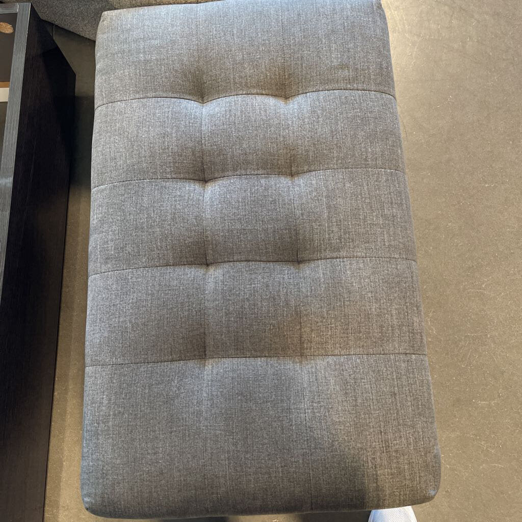 Square Grey Tuffed Ottoman - 39X24X18H