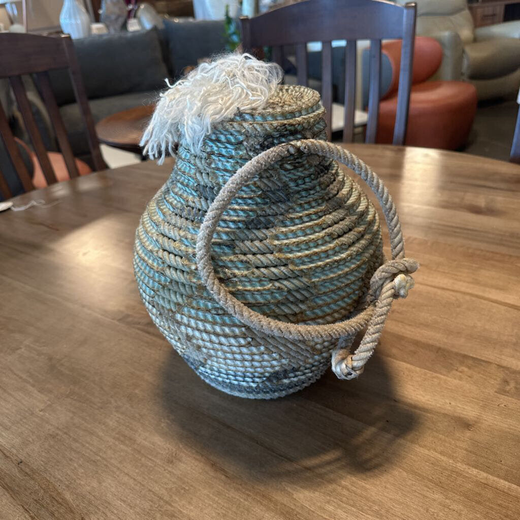 Rope Wrapped Vase By Rhonda Brewer - 10X10X13H