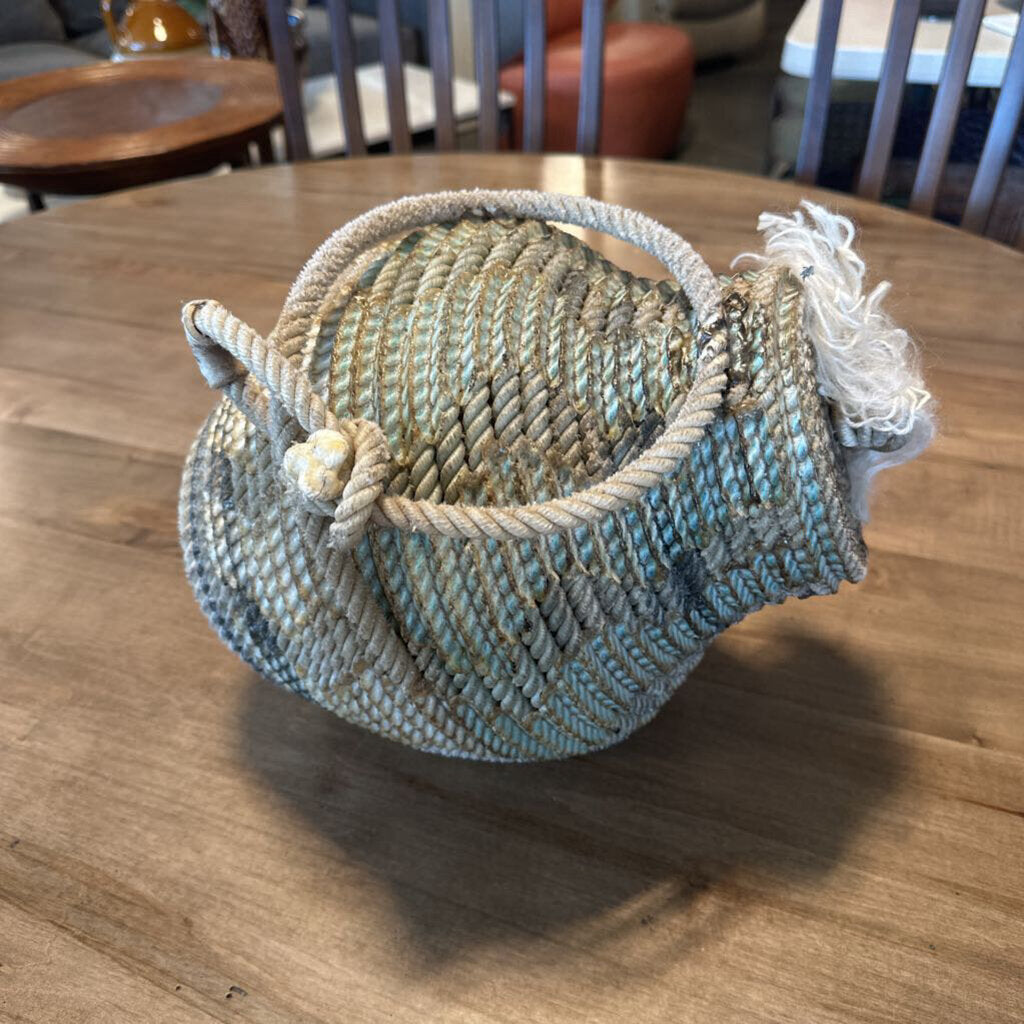 Rope Wrapped Vase By Rhonda Brewer - 10X10X13H