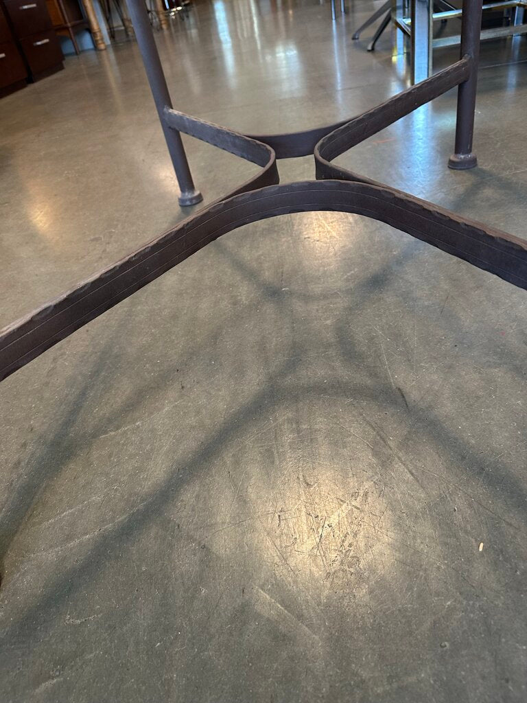Rectangular Iron Outdoor Coffee Table W/ Obscure Glass - 36.5X24.5X18H