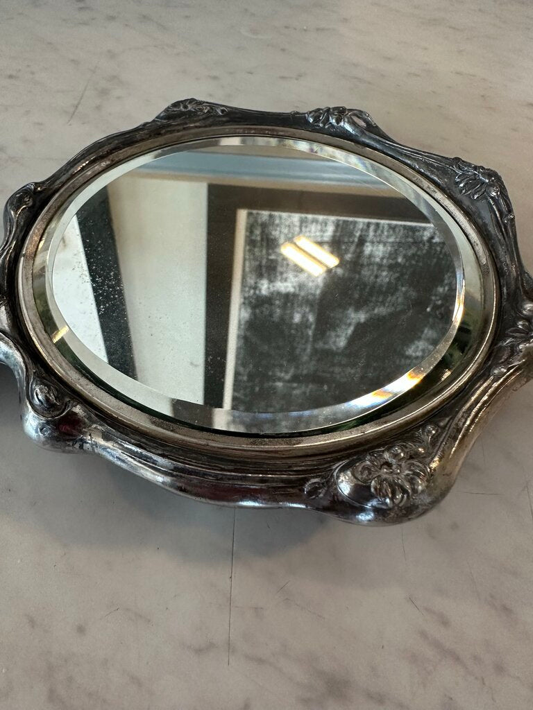 Empire Art Silver Hand Held Mirror - 6X1X10H - AS IS