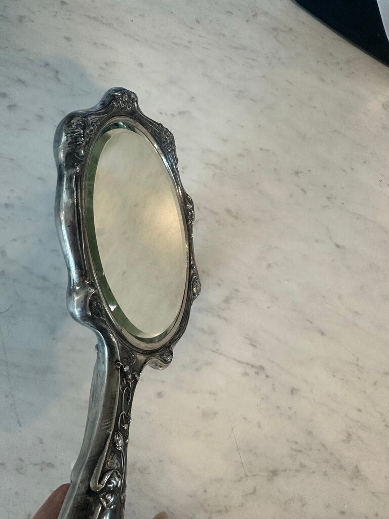 Empire Art Silver Hand Held Mirror - 6X1X10H - AS IS
