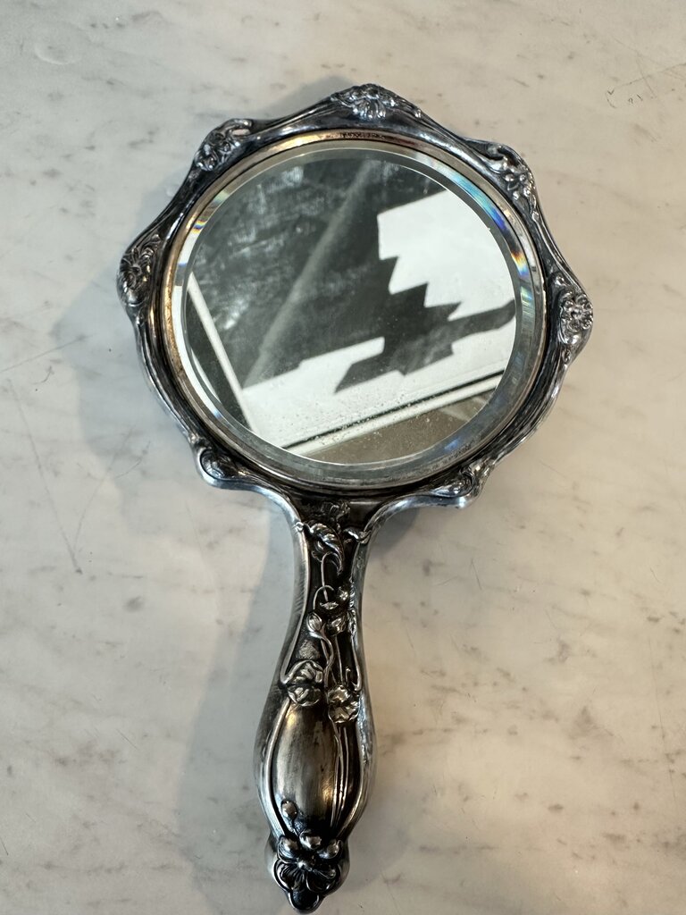 Empire Art Silver Hand Held Mirror - 6X1X10H - AS IS