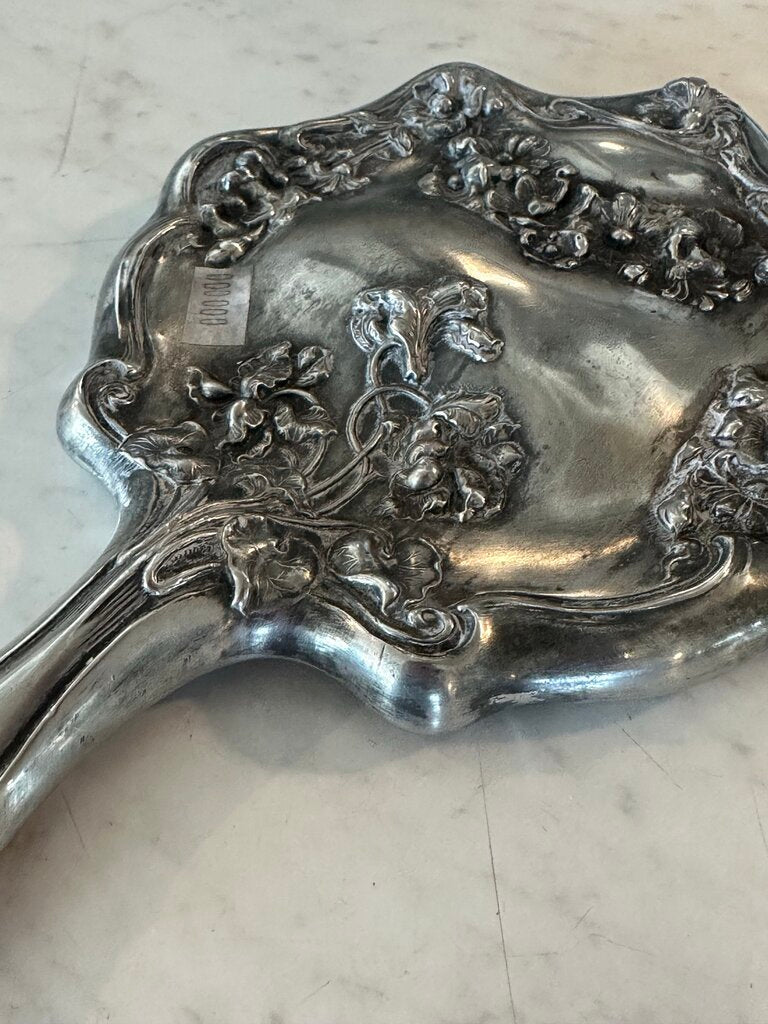 Empire Art Silver Hand Held Mirror - 6X1X10H - AS IS
