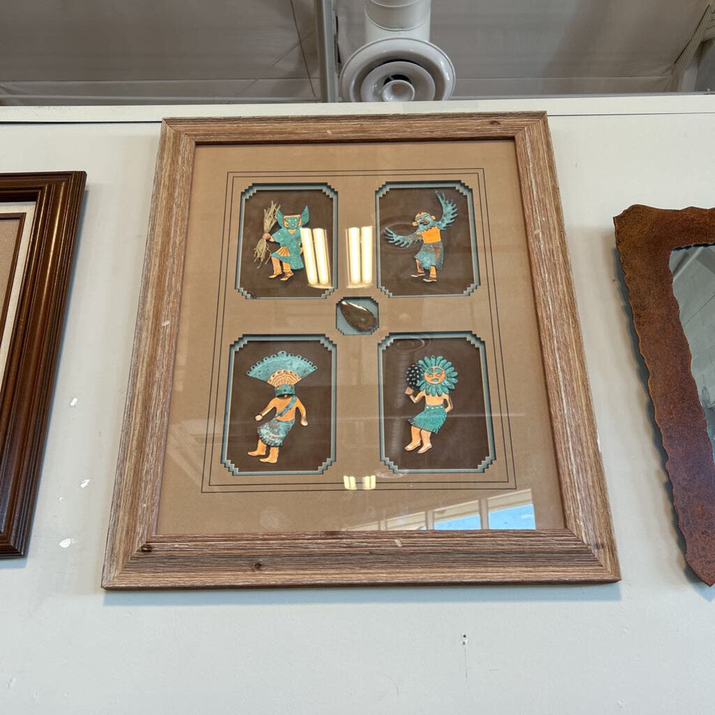 Framed Kachina Figures - 23X2X28H