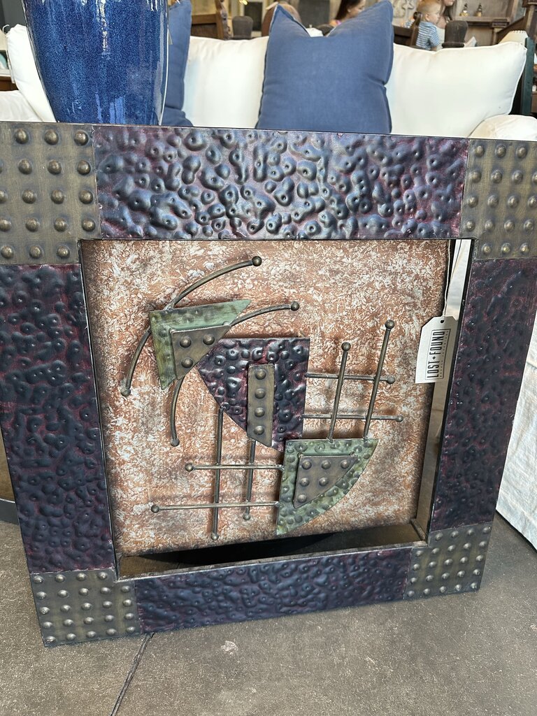 Brutalist Style Geometric Metal Art - 24X3X24H