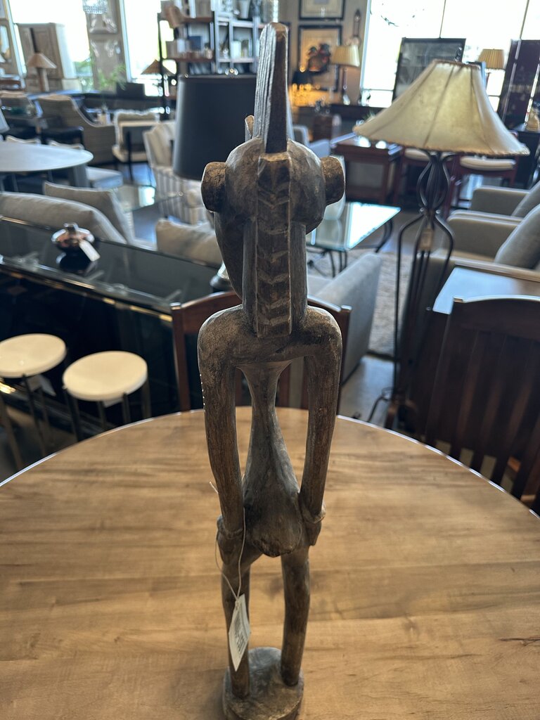 Hand Carved African Woman Sculpture -4.5X4.5X34H
