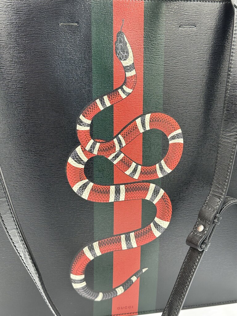 Gucci Calfskin Kingsnake Print Tote