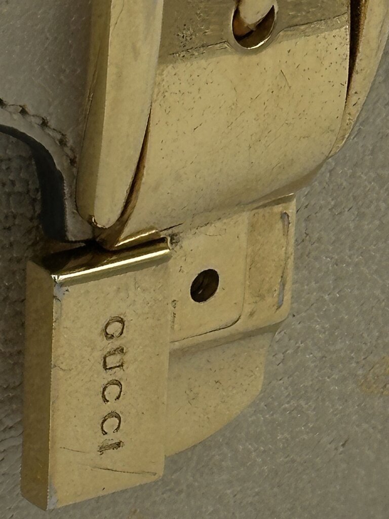 Gucci Sylvie Bee Star Cream Leather Top Handle Bag w/ Strap
