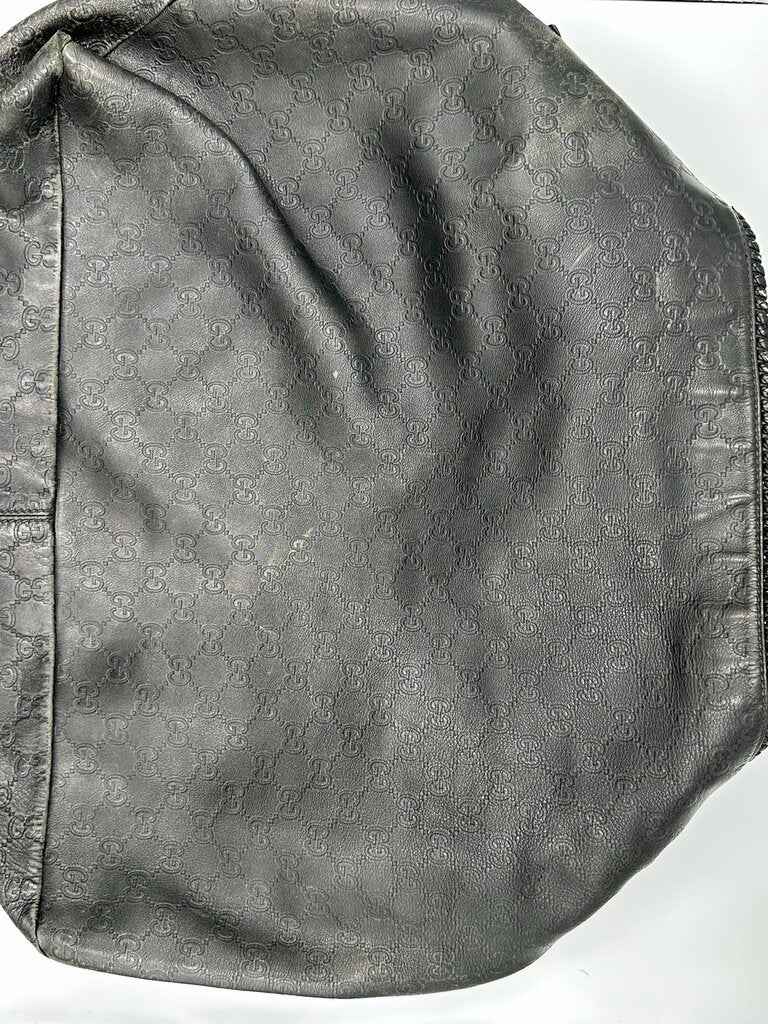 Gucci Guccissima Black Leather Hobo Bag