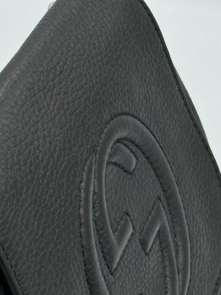 Gucci Soho Black Cross Body Bag W/Tassel