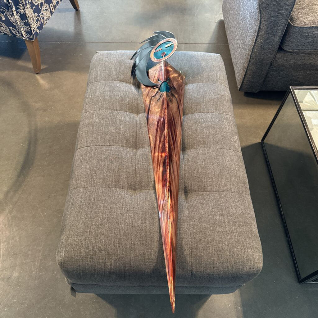 Copper Wall Art W/ Kokopelli Face - 11X5X43