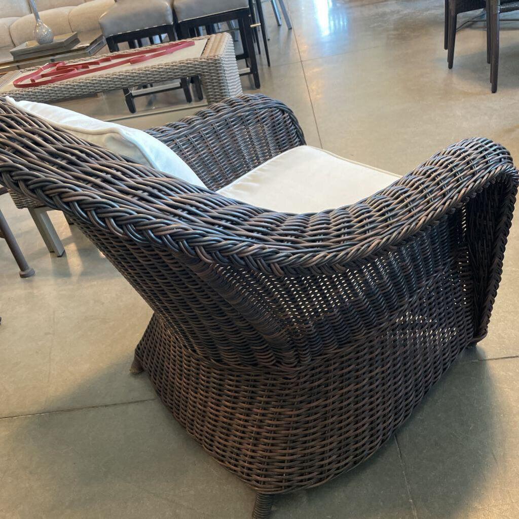 Pottery Barn Torrey Wicker Lounge Chairs - Pair - 34X32X36H