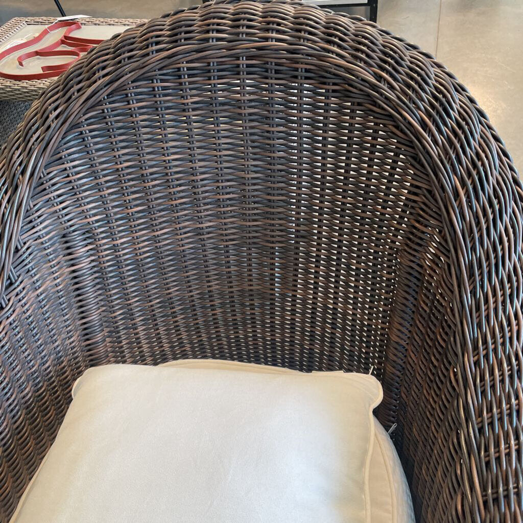 Pottery Barn Torrey Wicker Lounge Chairs - Pair - 34X32X36H