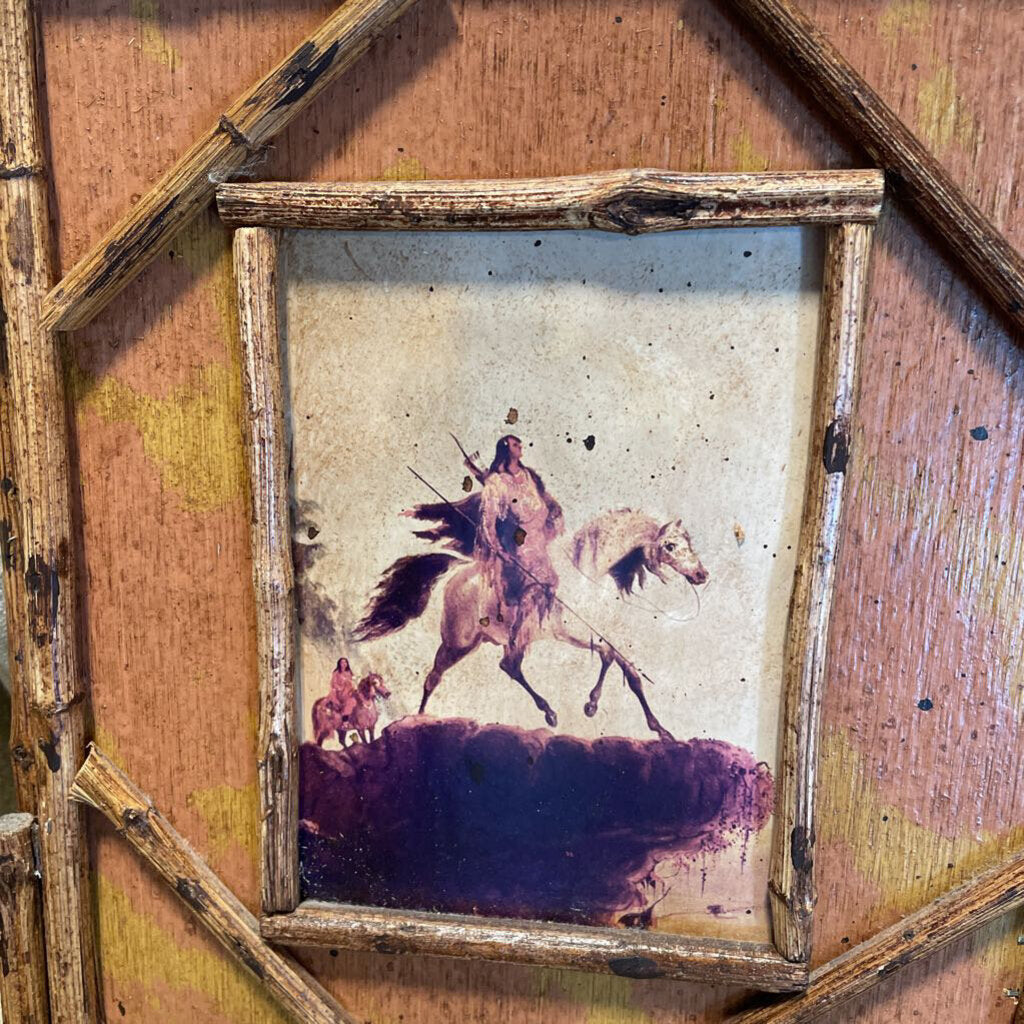 Vintage Parkman Bamboo Framed Art - Pair - 11X1.5X13H