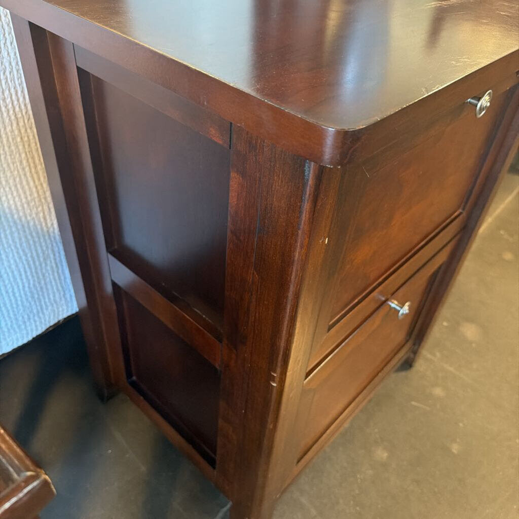 Wood 2 Drawer File Cabinet- 24X19X30H-AS IS
