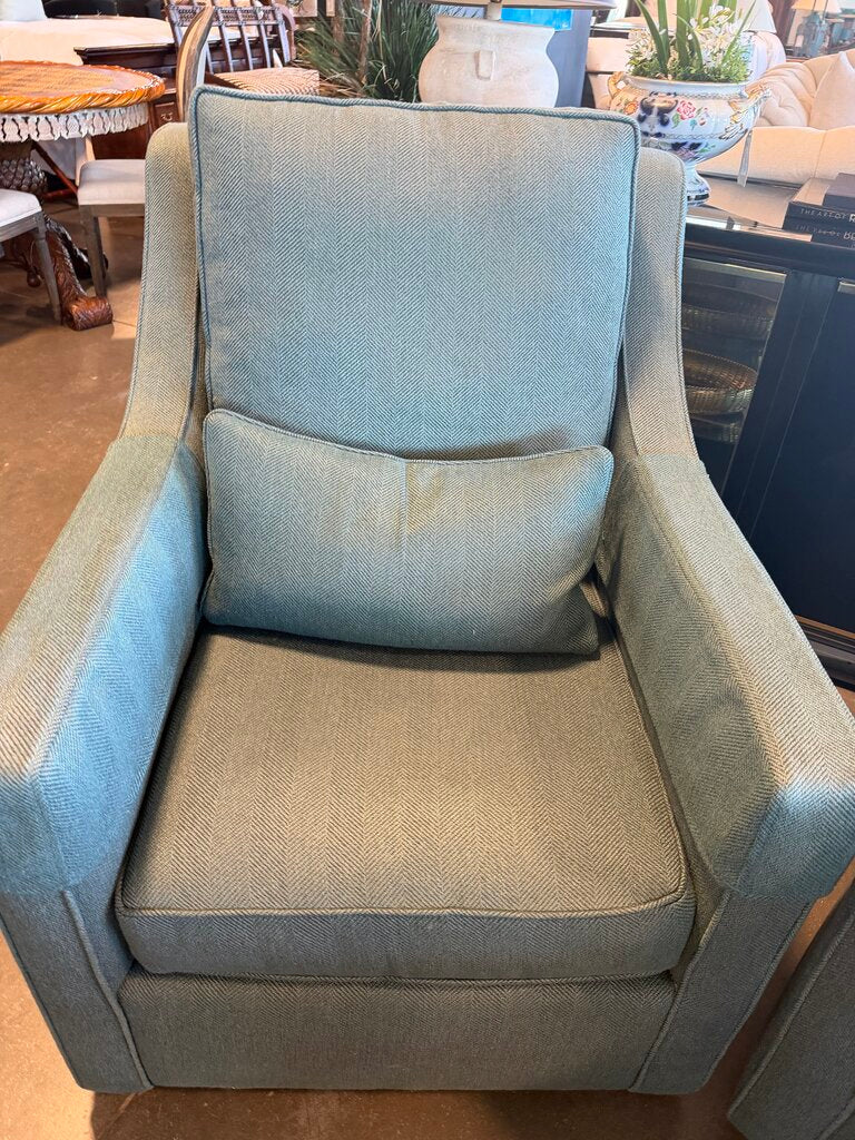Kincaid Emerald Upholstered Swivel Chairs- Pair- 30X37X37H