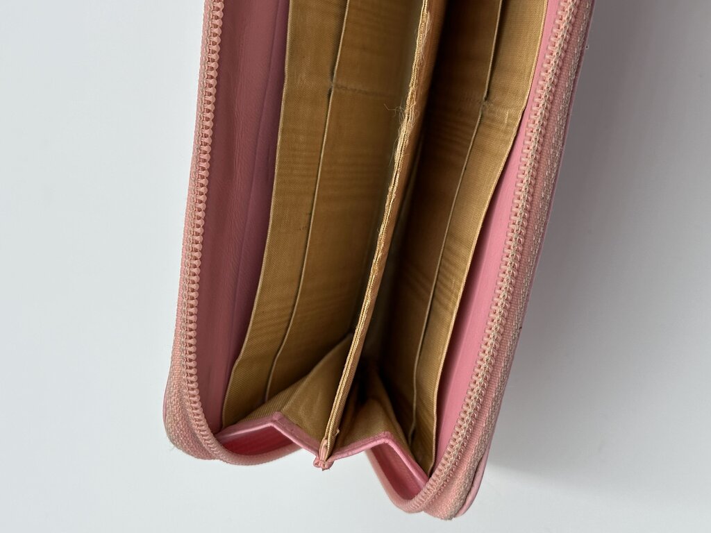 Chanel Caviar Timeless CC Pink Zip Around Wallet