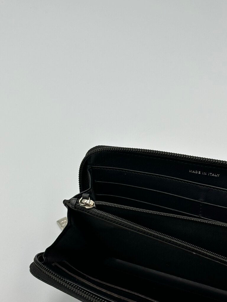 Chanel Caviar Timeless CC Black Zip Around Wallet