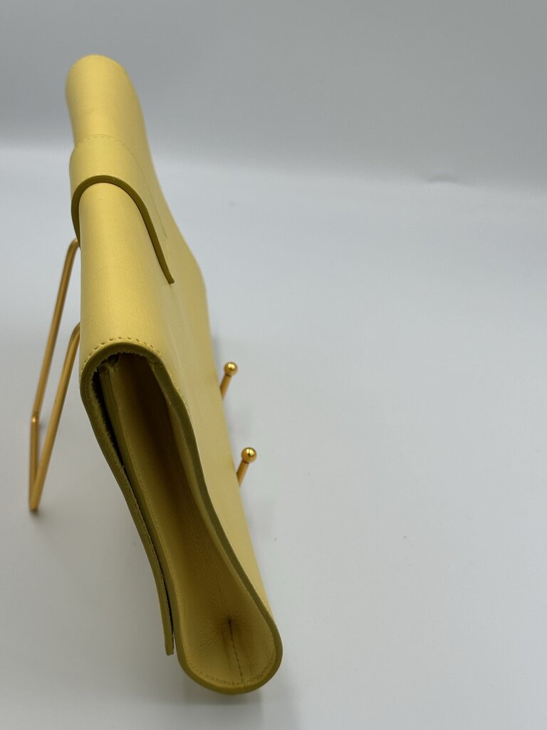 Yves Saint Laurent Yellow Calfskin Leather Ligne Y Clutch Bag