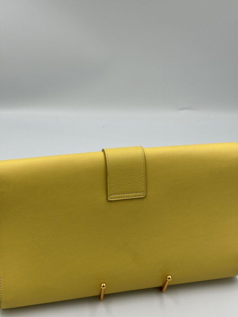 Yves Saint Laurent Yellow Calfskin Leather Ligne Y Clutch Bag