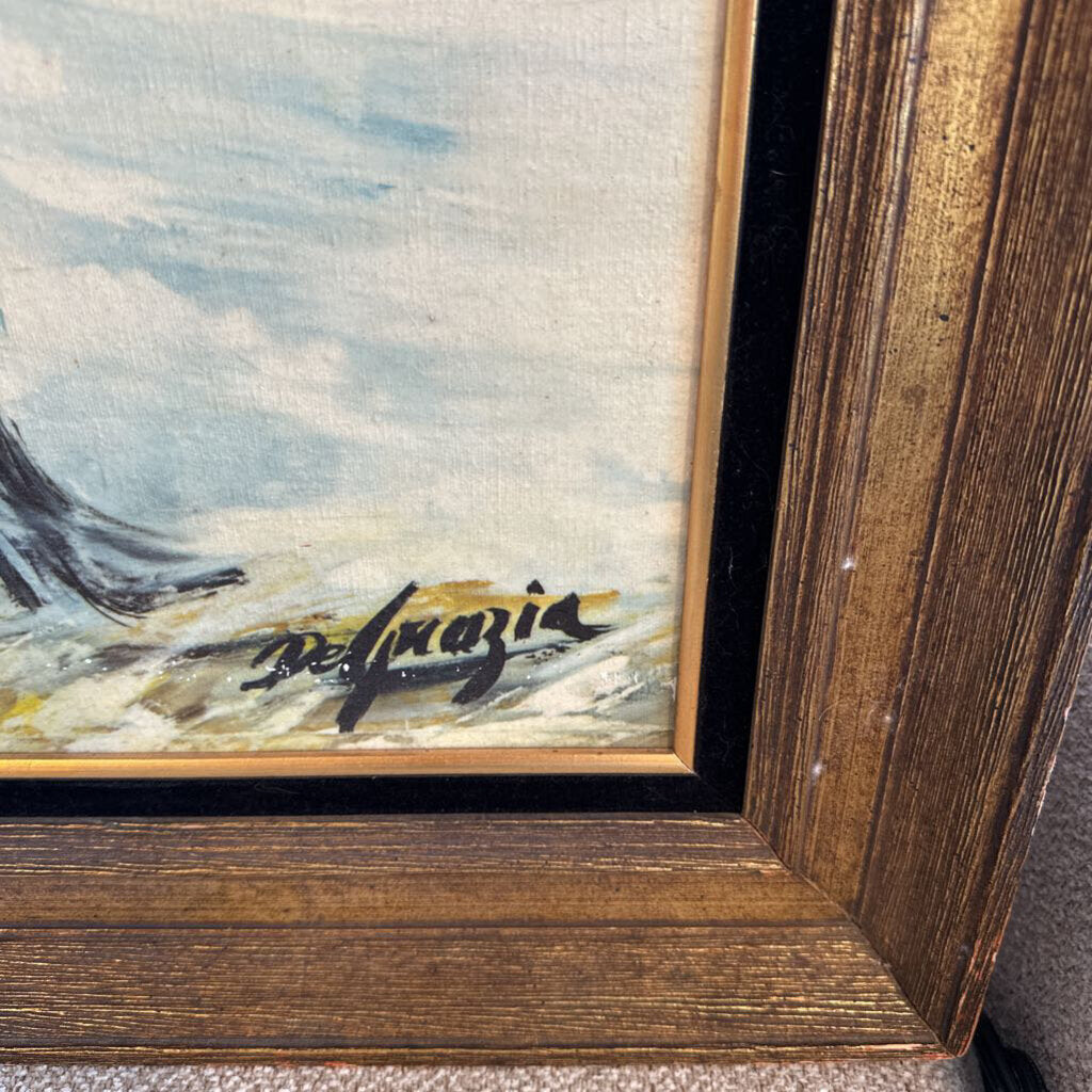 Ted DeGrazia "Navajo Family" W/Wood Frame- 38.5X 21.5H