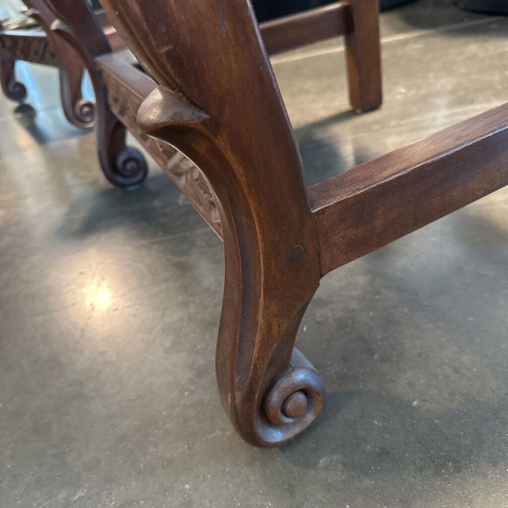 Spanish Colonial Embossed Arm Chairs - Pair - 25X24X47H