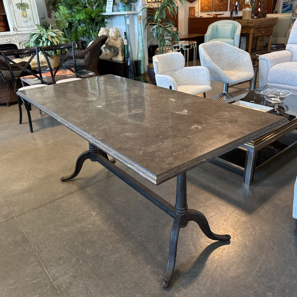 Four Hands Bluestone Parisian Dining Table - 64.5X32X31H - AS IS