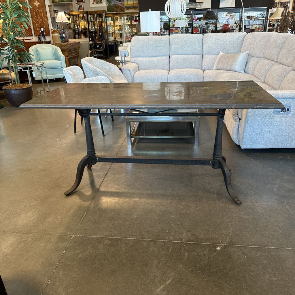 Four Hands Bluestone Parisian Dining Table - 64.5X32X31H - AS IS
