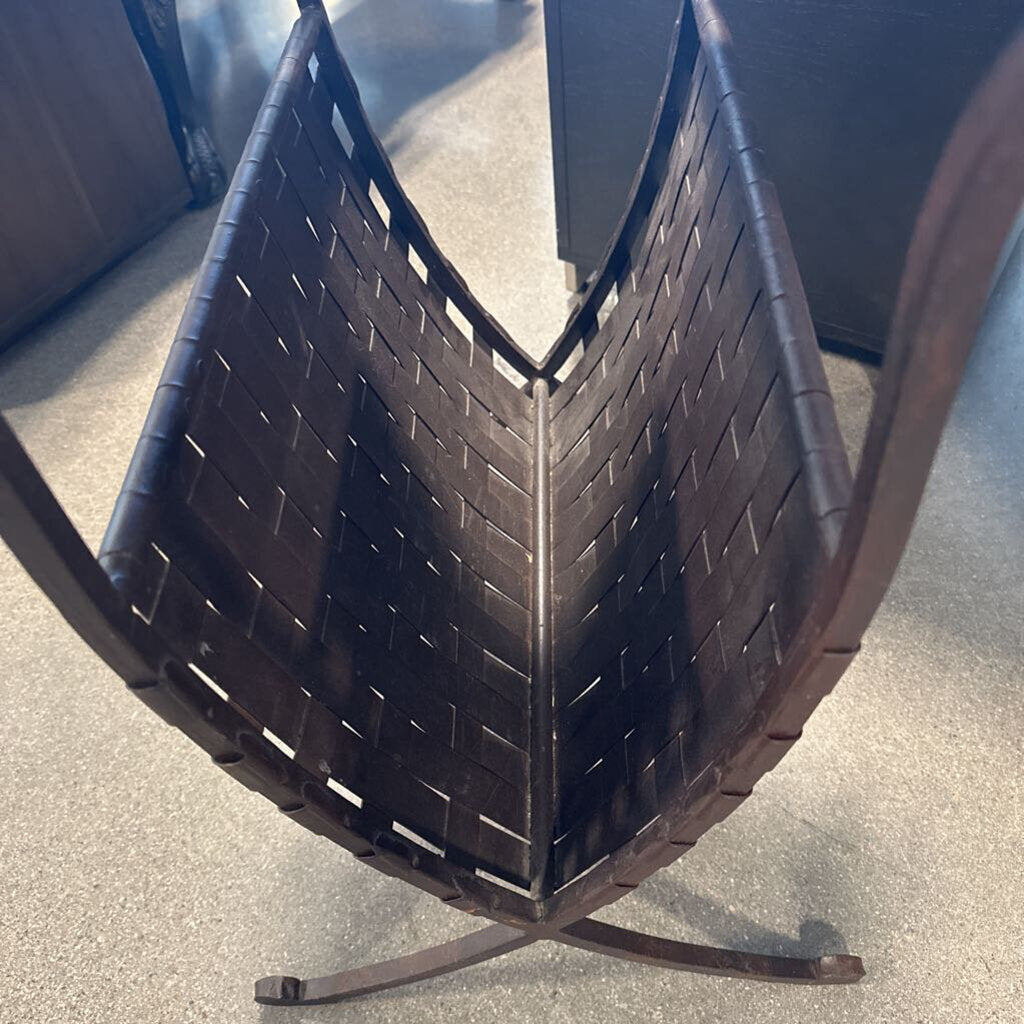 Wrought Iron Magazine Rack Side Table W/ Stone Top 17.5X13.5X25.5H
